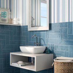 Maiolica Crackled Blue Steel | Ceramic Tile | 3 x 12